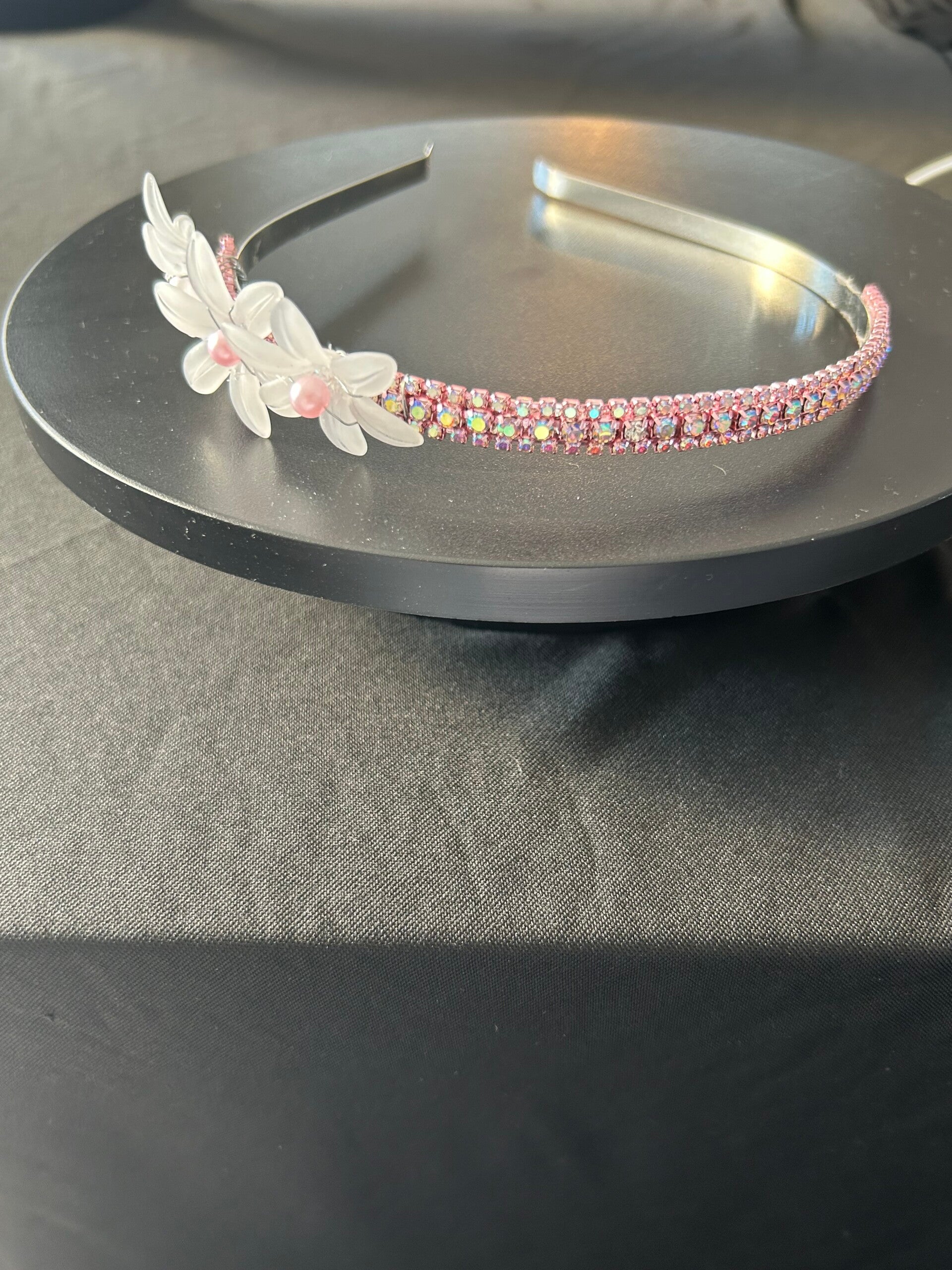 Pink flower headband