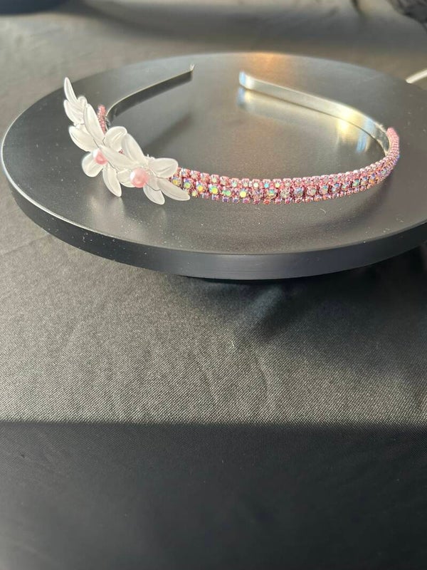 Pink flower headband