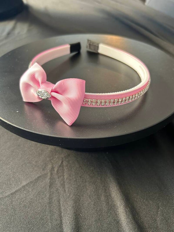 Pink bow headband
