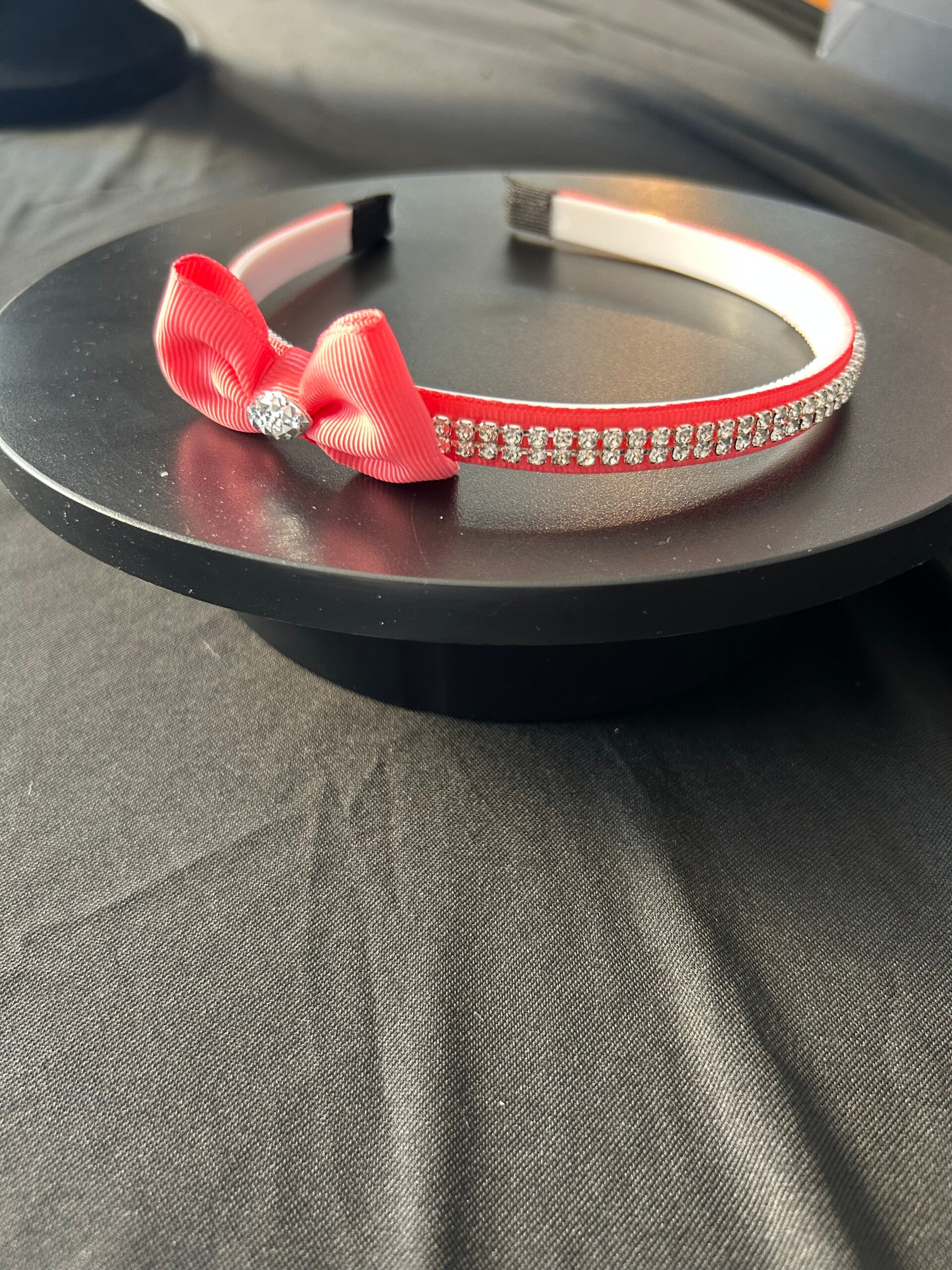 Dark pink bow headband