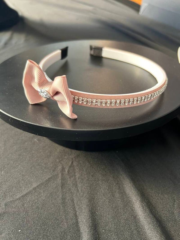 Beige bow headband