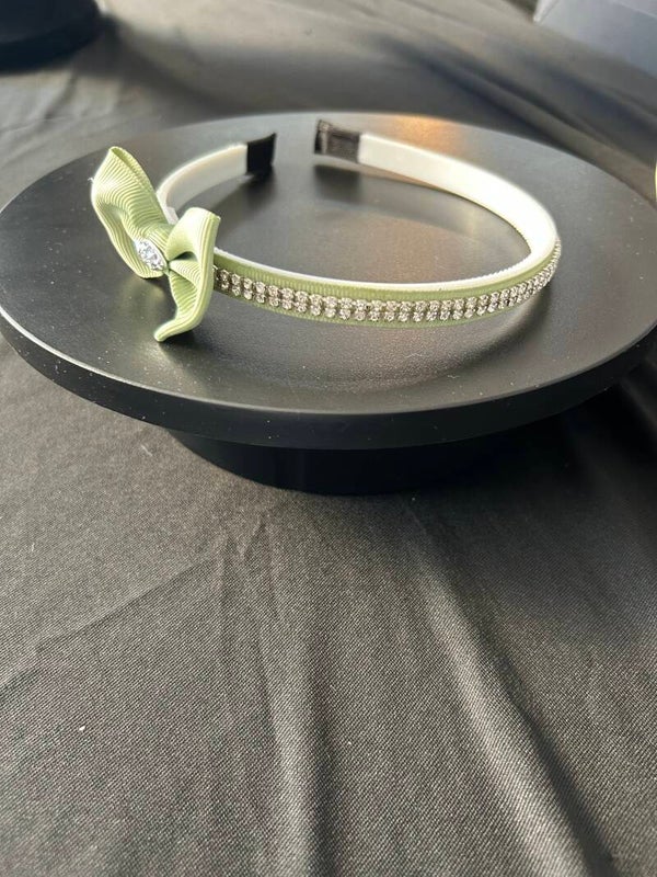 Green bow headband