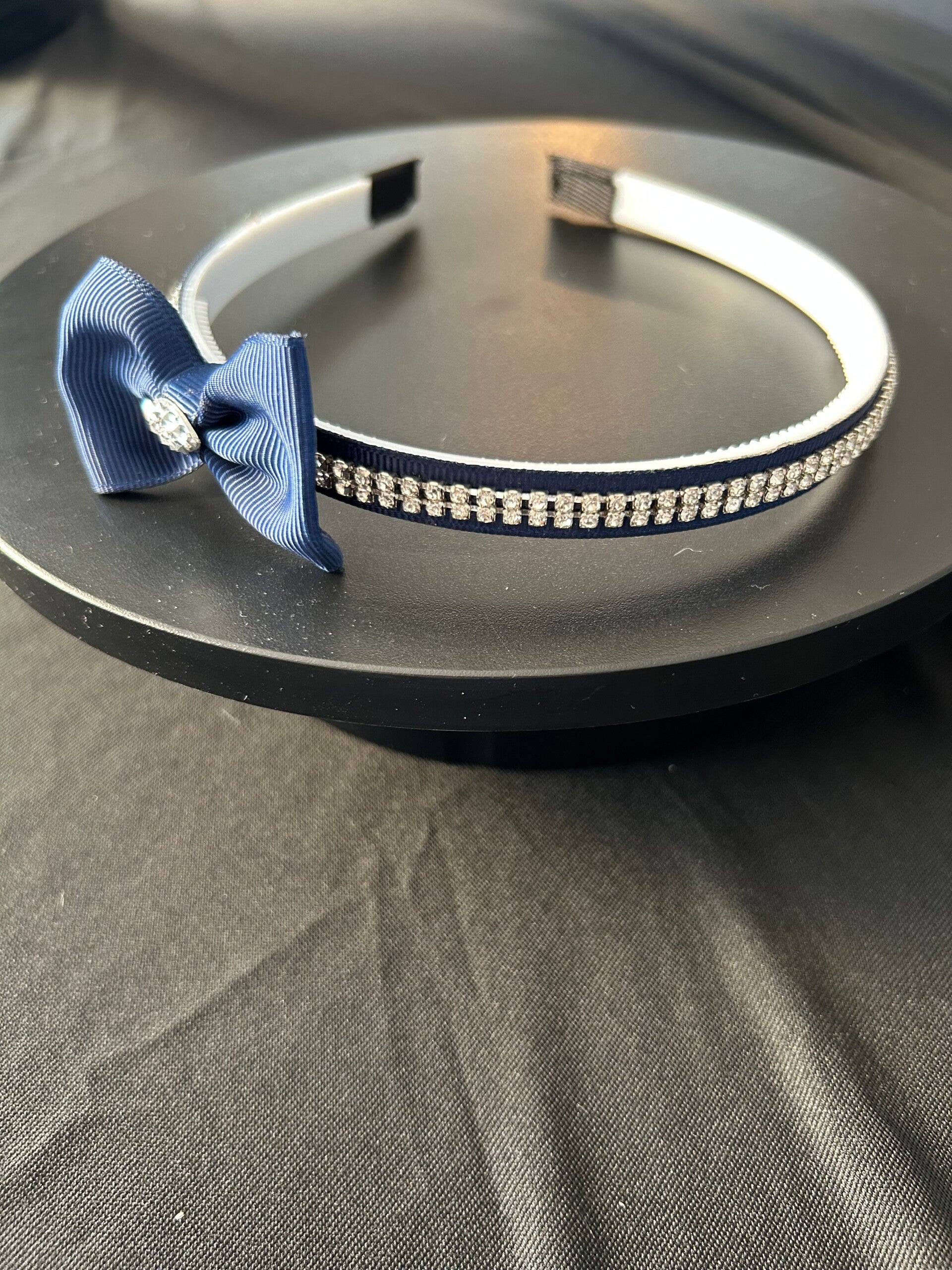 Navy bow headband