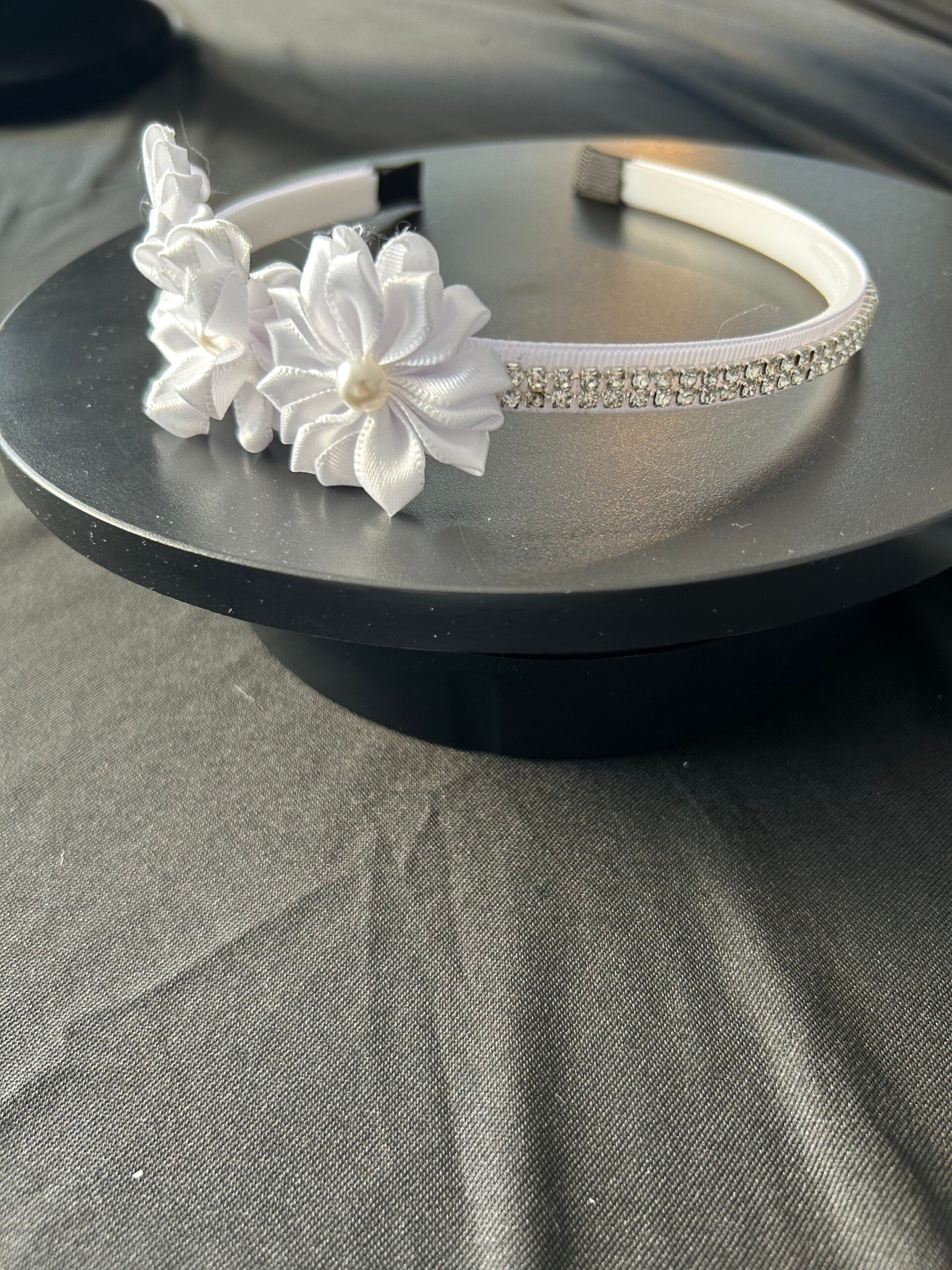 White flower headband