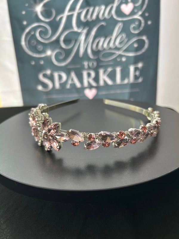 Pink headband with embellishment