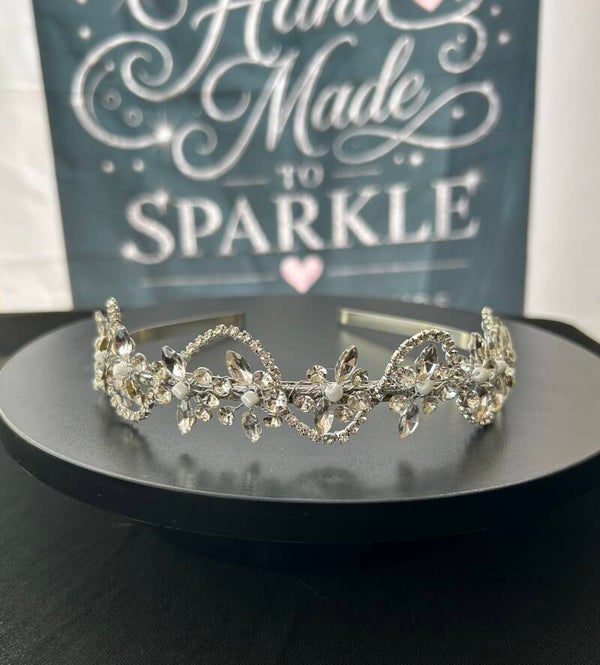 Silver beaded tiara
