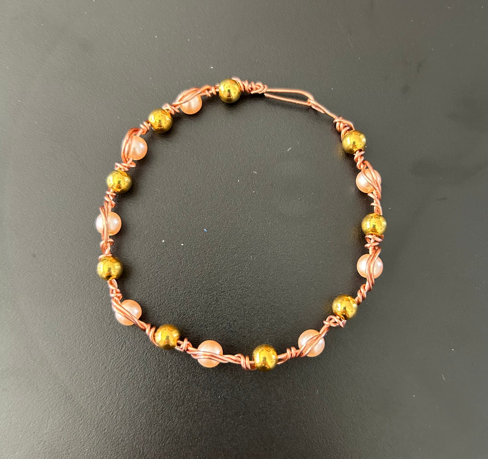 Gold and peach small beads