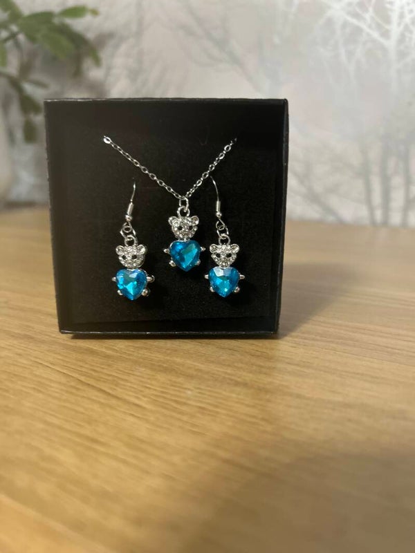Blue and silver bear set