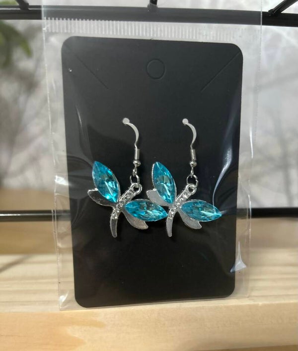 Beautiful blue dragonfly earrings