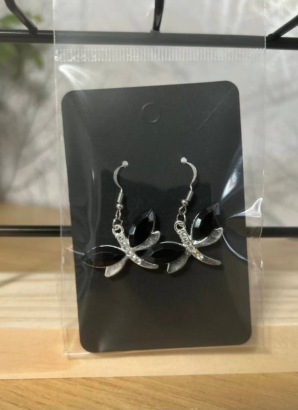 Gorgeous black dragonfly earrings