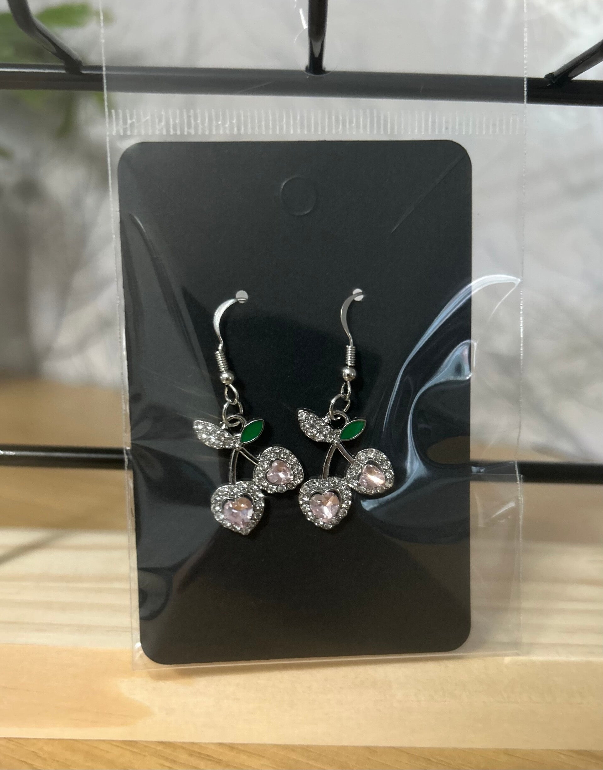 Sparkly cherry earrings