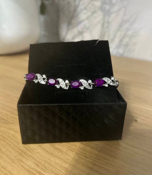 Purple and silver effect bracelet