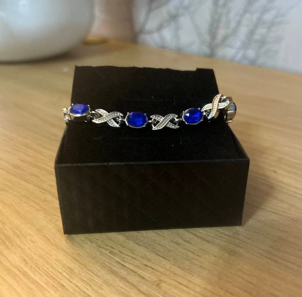 Blue and silver effect bracelet