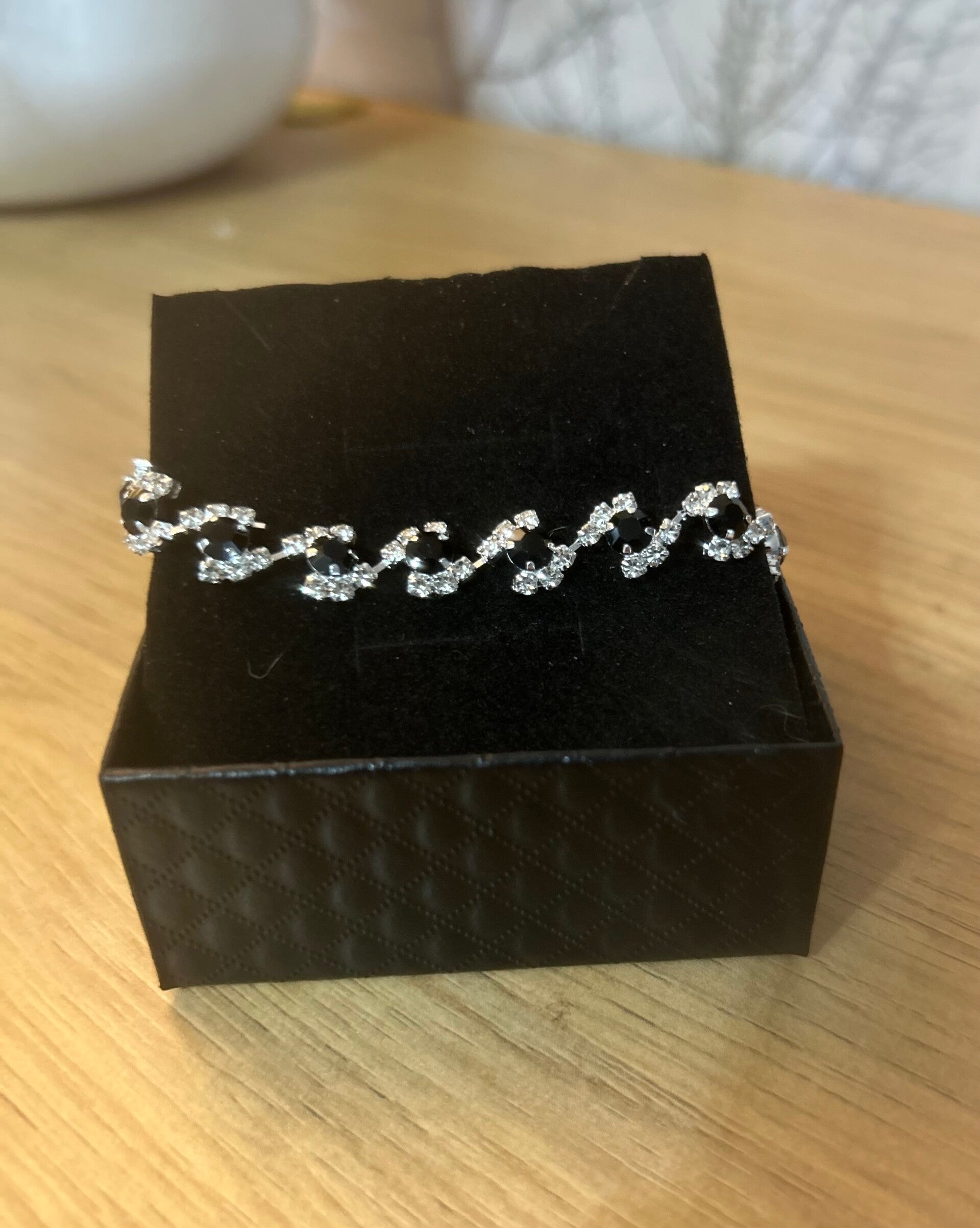Black and silver effect bracelet
