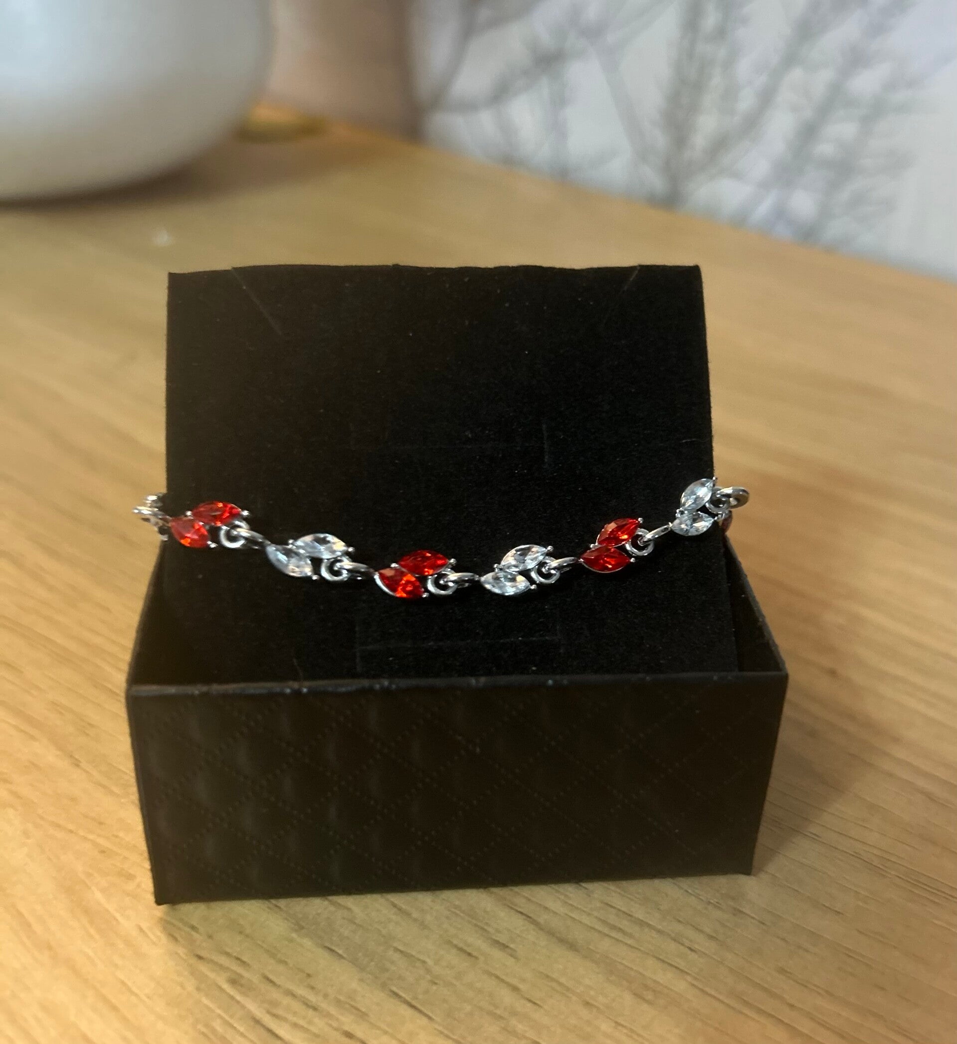 Red and silver bracelet