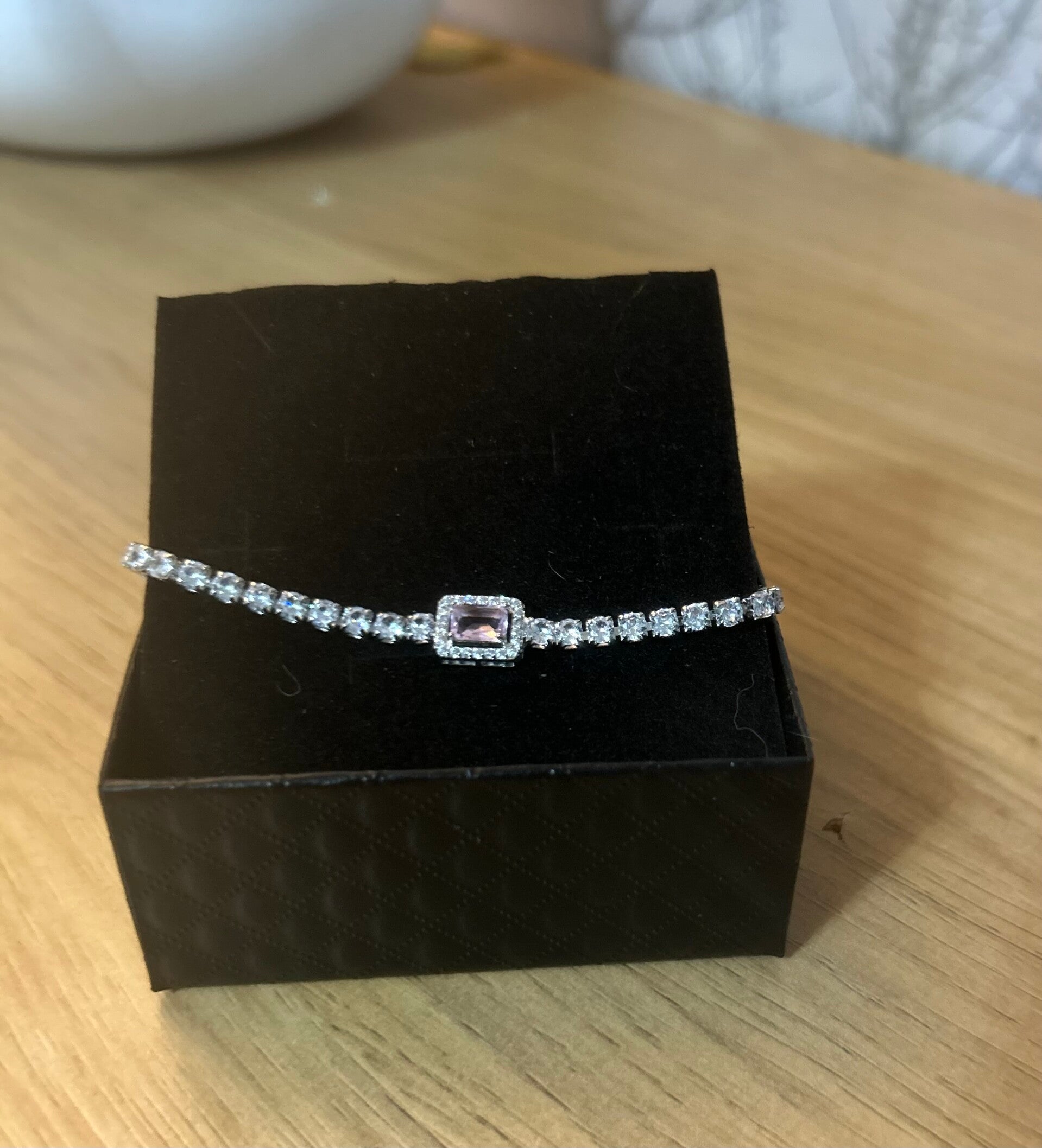 Silver effect sparkly pull bracelet