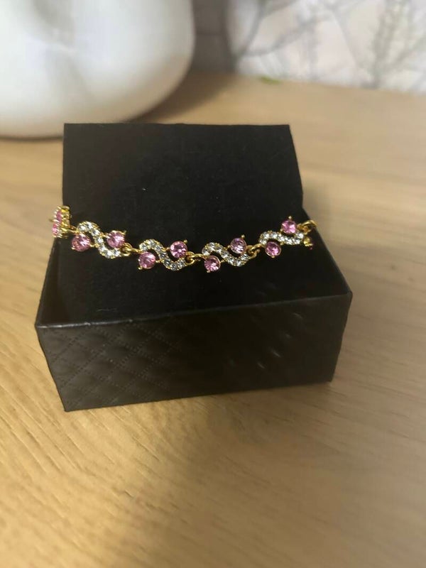 Pink and gold sparkly bracelet