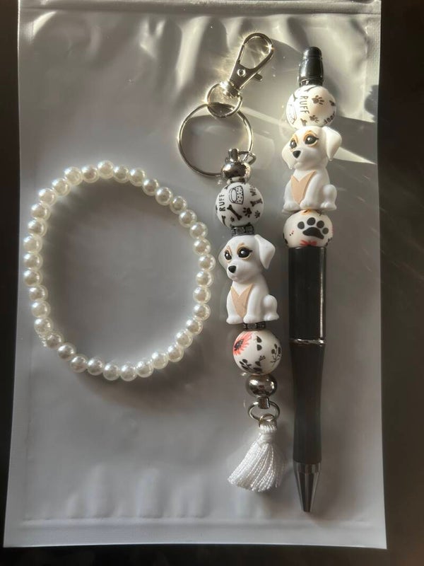 White dog set