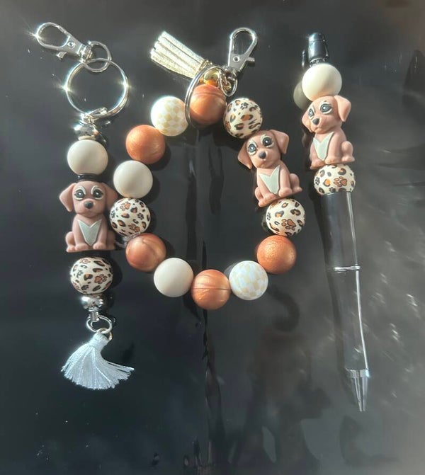 Brown/cream dog set