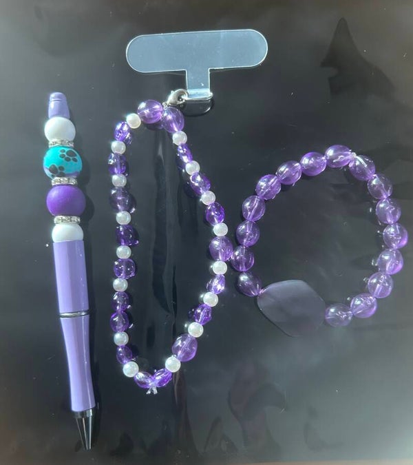 Purple phone chain set