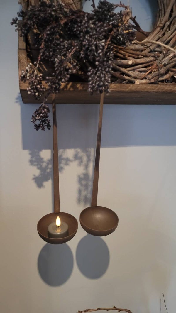 Hanglepel  waxinelichtje Rustybrown