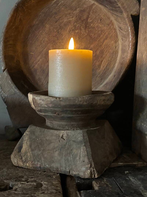 Houten Poer Kandelaar D