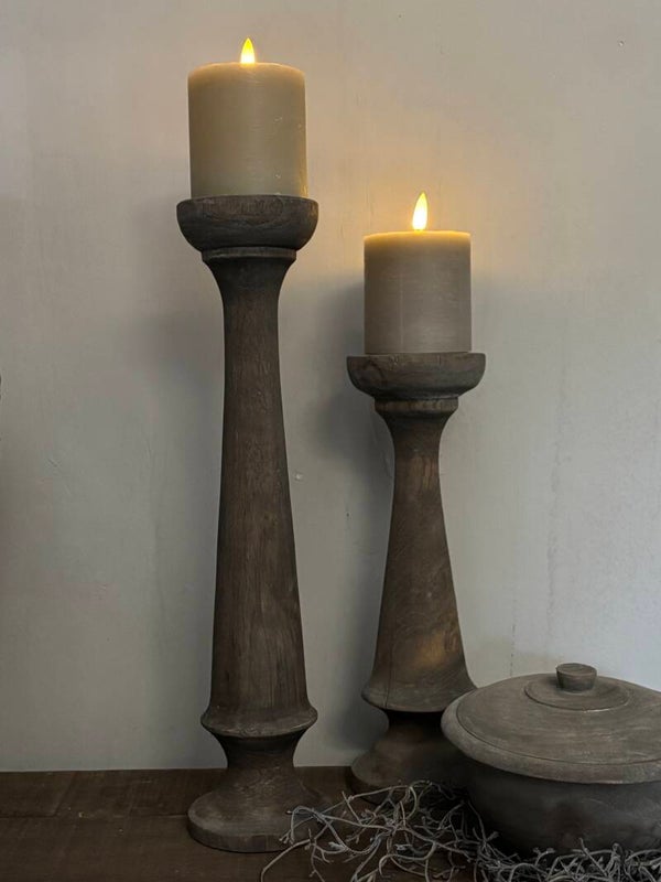 Houten kandelaars Maloe
