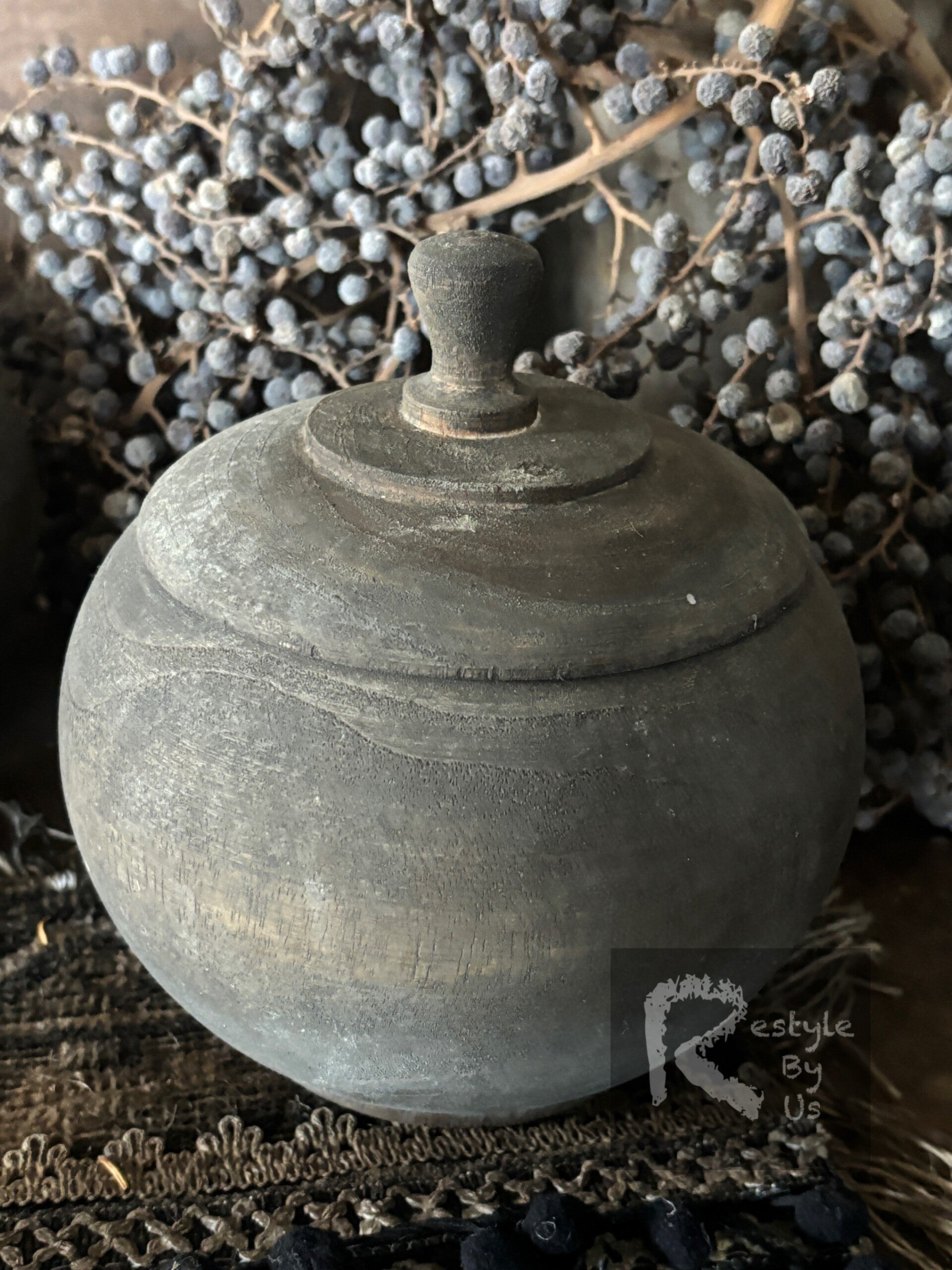 Houten Potjes met Deksel L