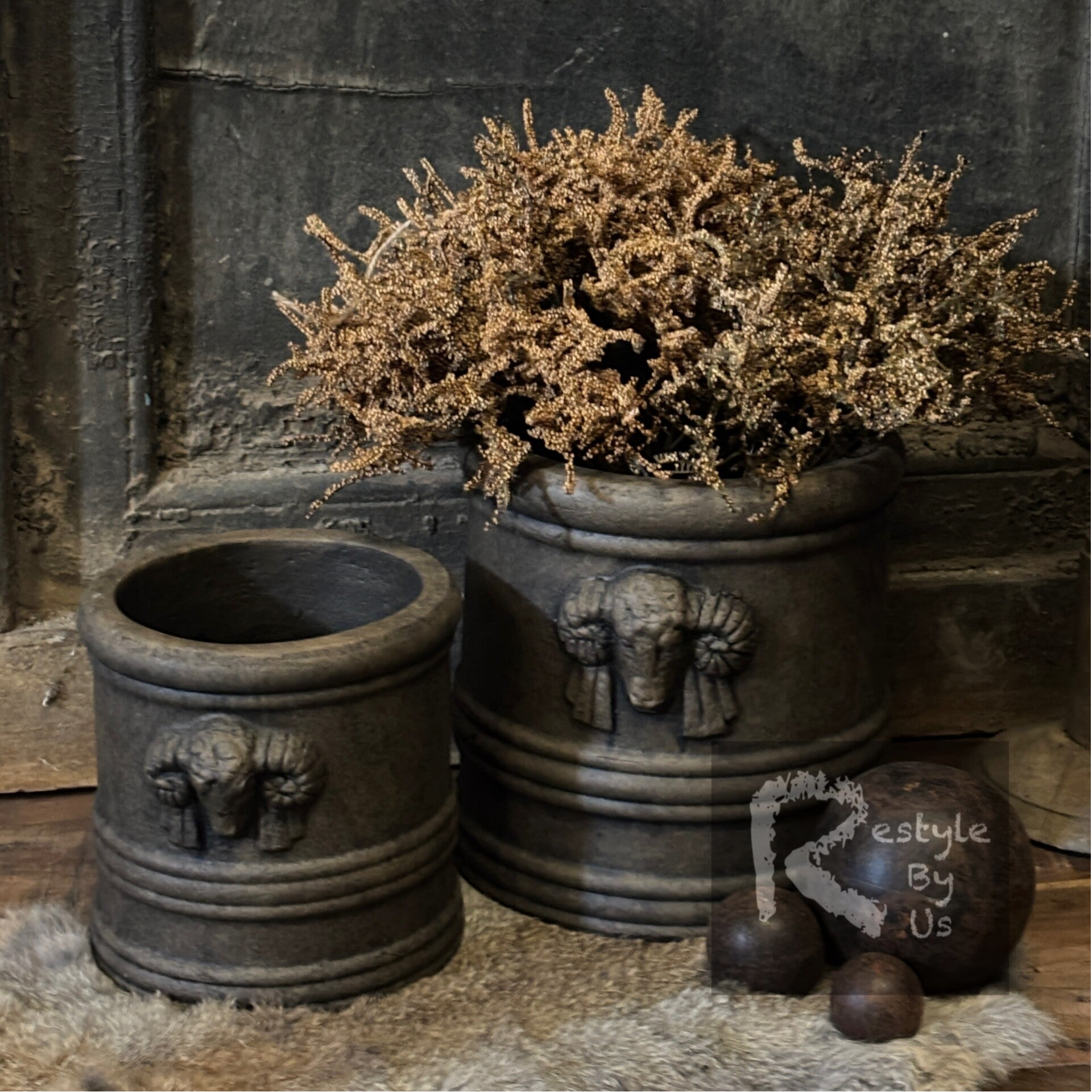 Brynxz Planter met ramhoofd majiestic Brown