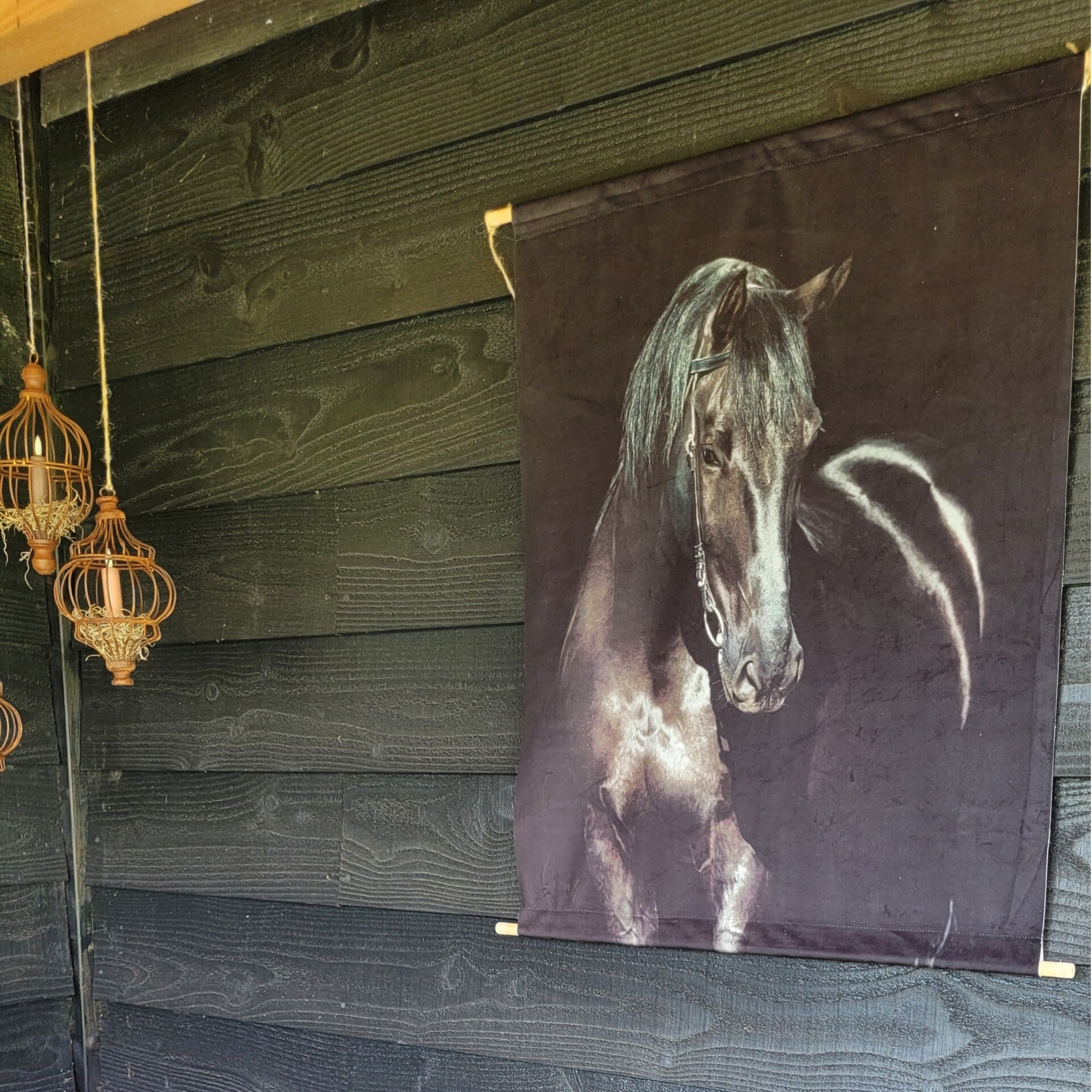 Wanddoek "Zwart Paard"