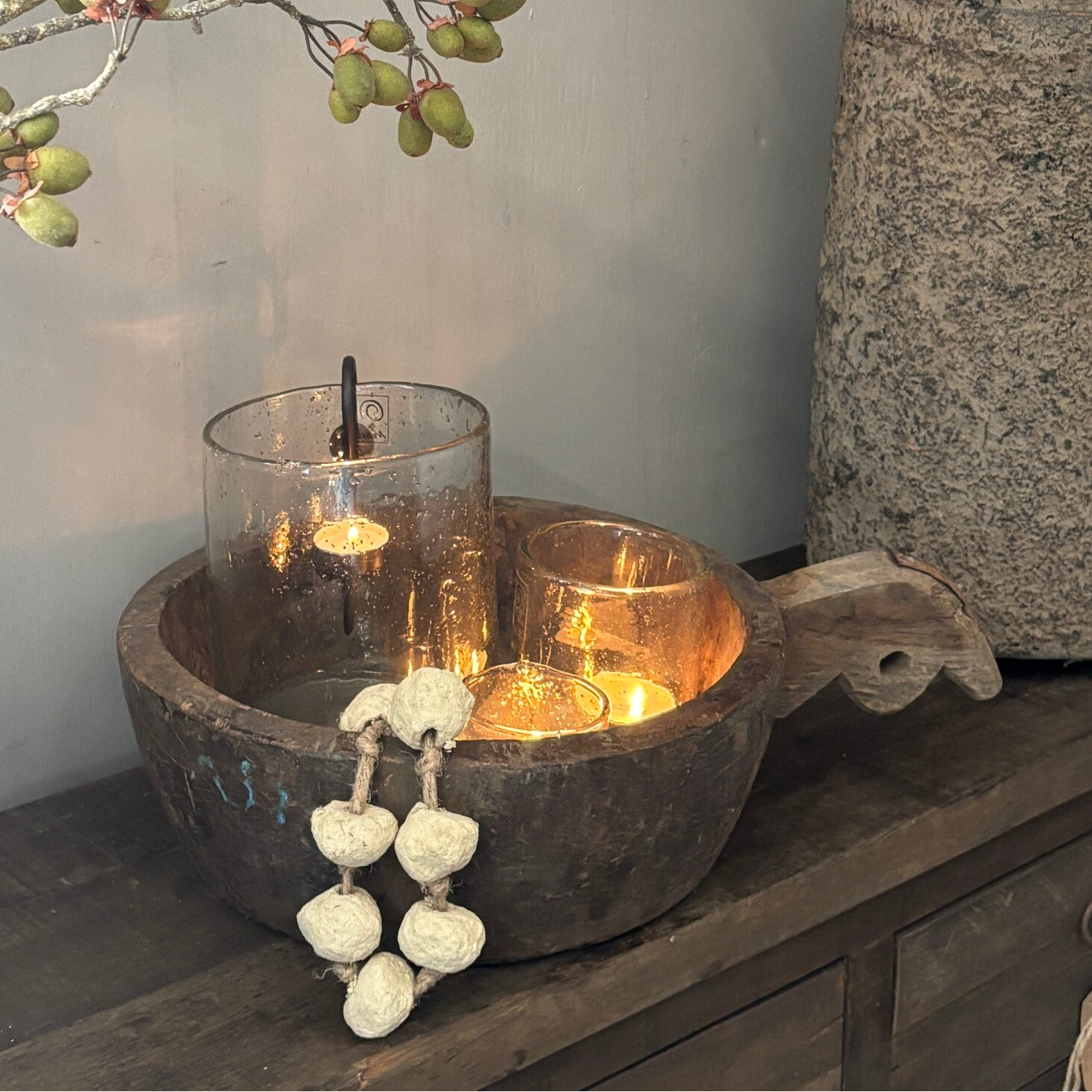 Windlichten met bubbelglas By Mooss