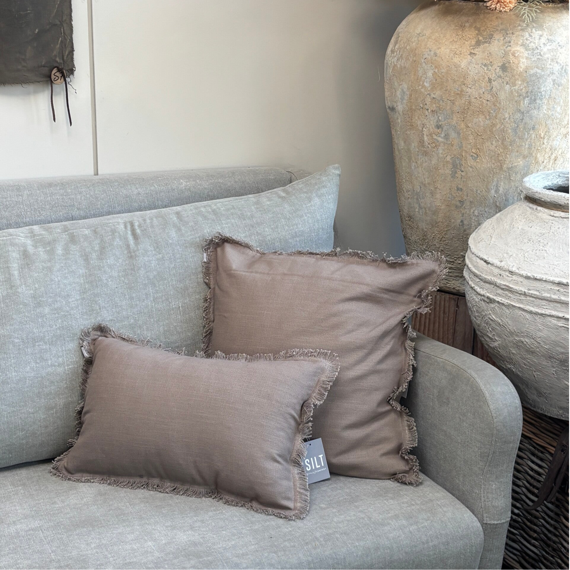 Silt Kussen Amsterdam Fringes Light Stone