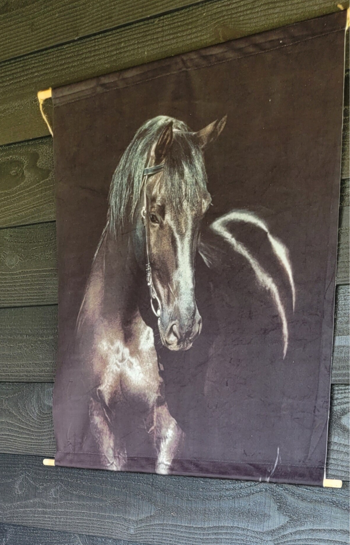 Wanddoek "Zwart Paard"
