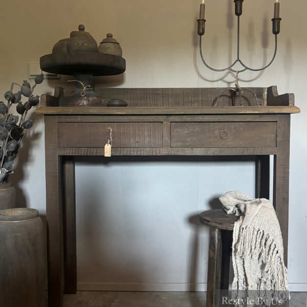 Driftwood sidetable met opstaande rand