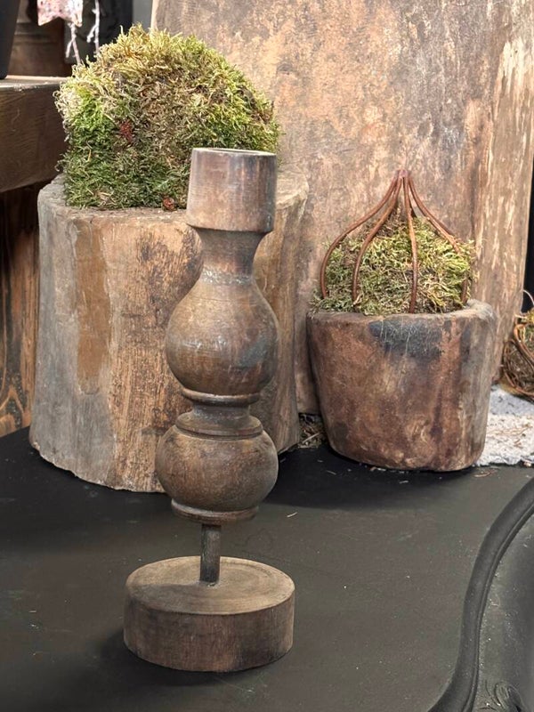 Houten kandelaar stoer
