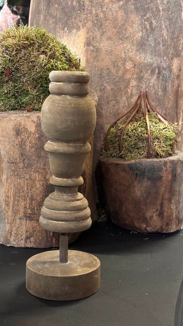 Houten kandelaar dibbel