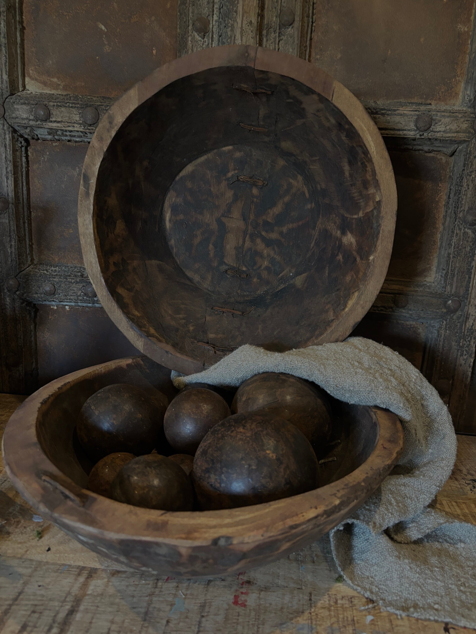 Div Oude houten schaal