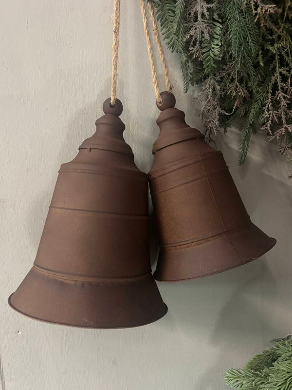 Metalen Kerstbel Roestbruin – aan Touw