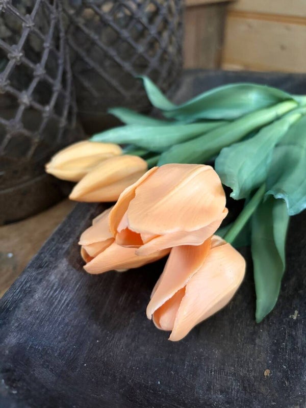 Peach real touch tulpen