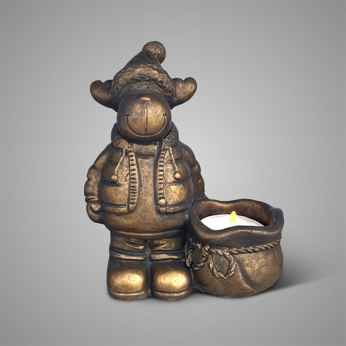 Rudolph with Tealightcup Majestic Gold D.17 H.21