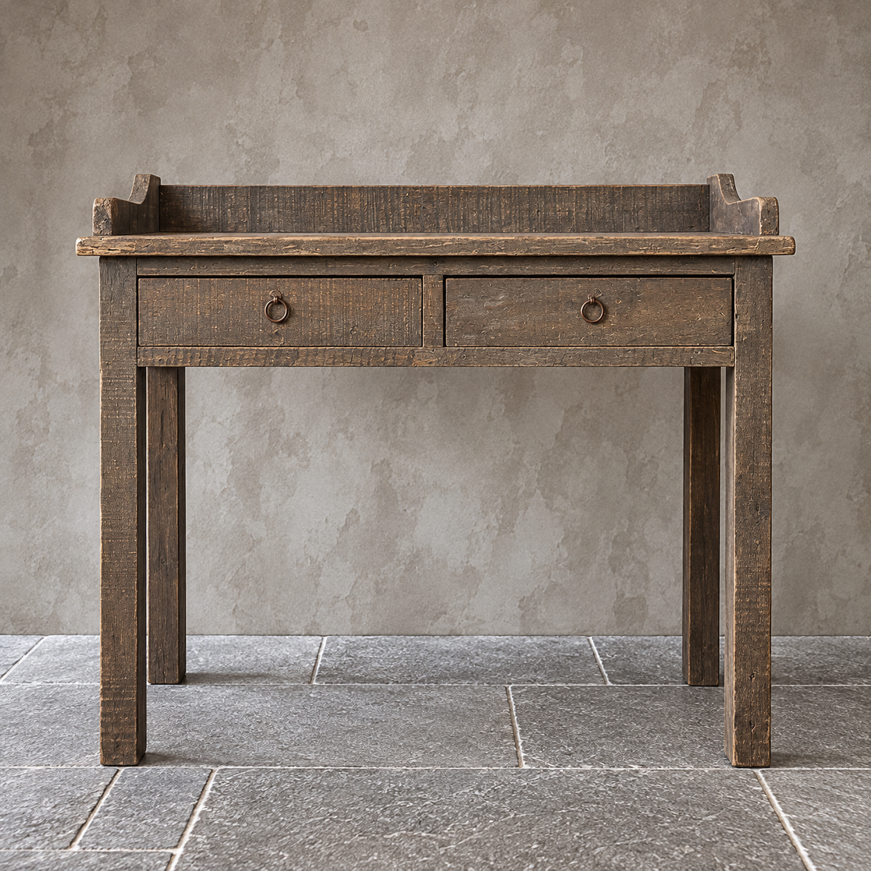 Driftwood sidetable met opstaande rand