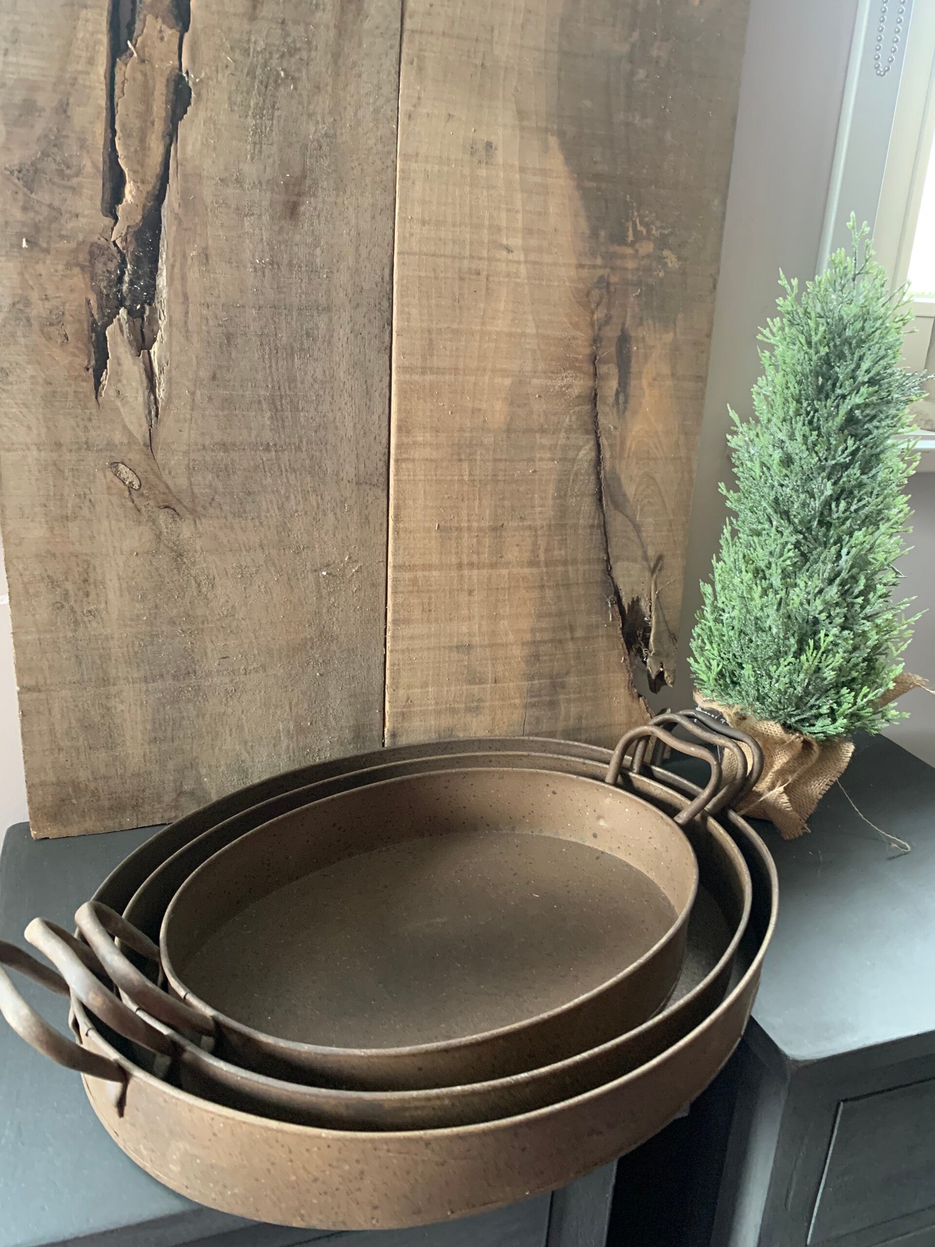 Dienblad rusty brown ovaal