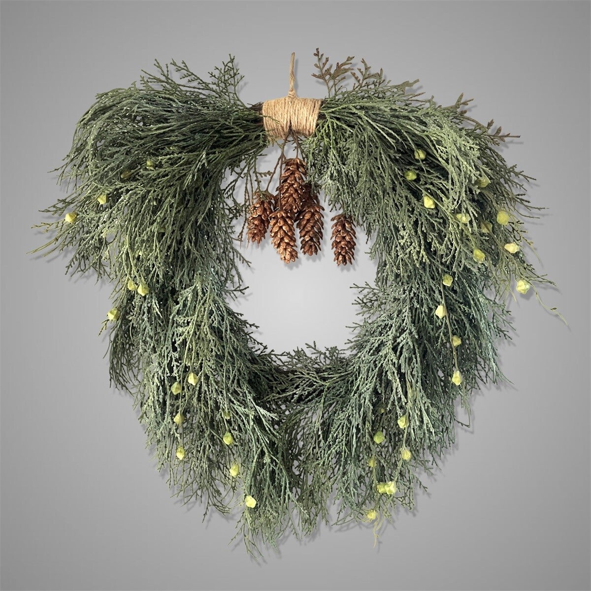 Wreath Thuja With Cones and Rope Green D. 58 cm