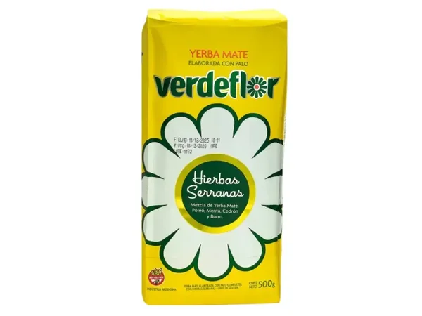YERBA MATE VERDEFLOR HIERBAS SERRANAS 500GR