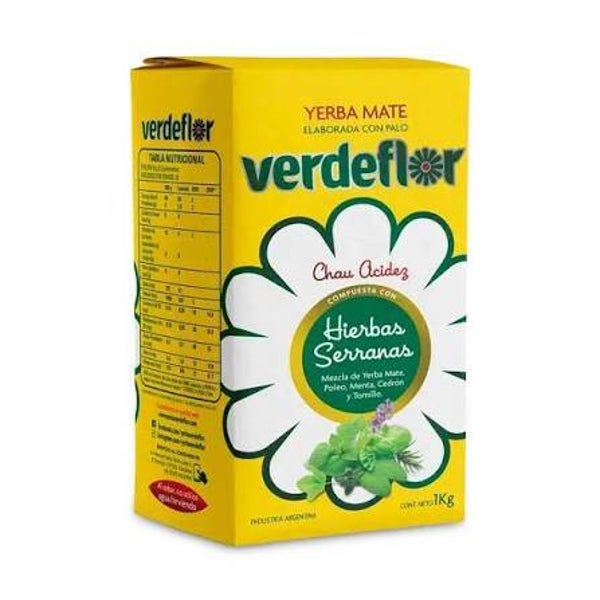 YERBA MATE VERDEFLOR HIERBAS SERRANAS 1KG
