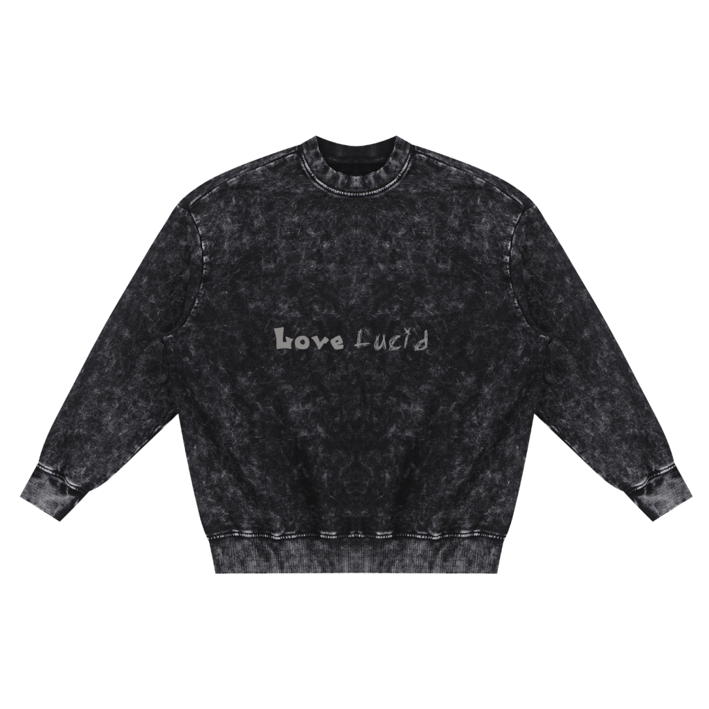 snow inspo washed frayed sweatshirt