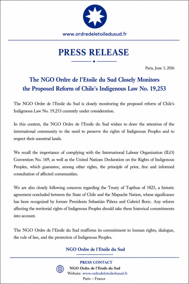Order of the Southern Star Press release June 2026