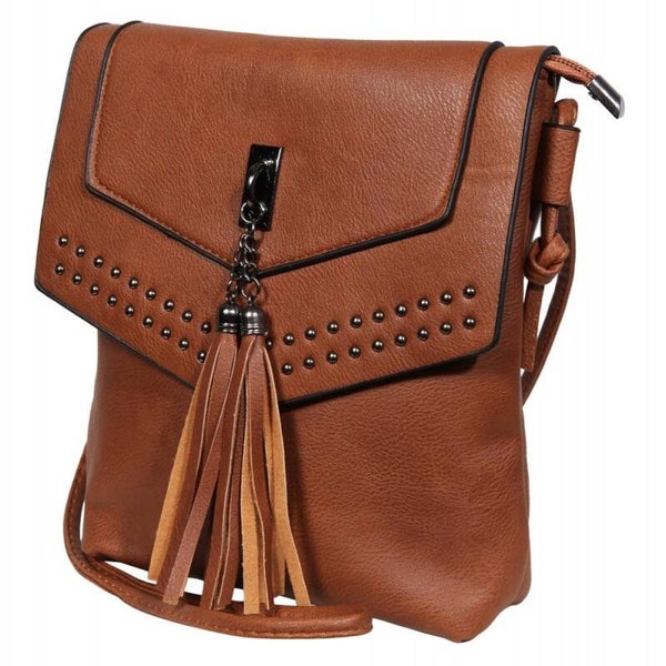 Damestas van imitatieleder bruin