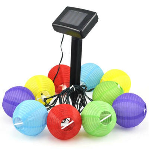 LED-lantaarnslinger op zonne-energie 10 lampionnen