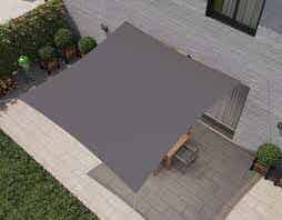 Schaduwdoek polyester waterdicht 3,6x3,6m met montage-ogen en -touwen grijs of beige